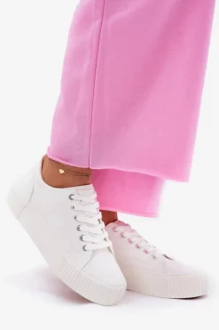 Materiałowe Trampki Damskie Big Star RR274405 Białe