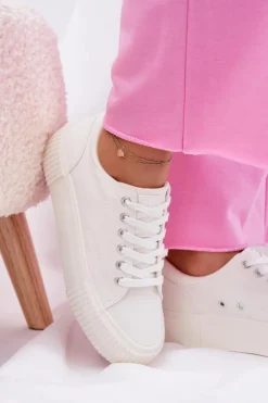 Materiałowe Trampki Damskie Big Star RR274405 Białe