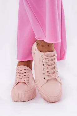 Materiałowe Trampki Damskie Big Star RR274404 Różowe