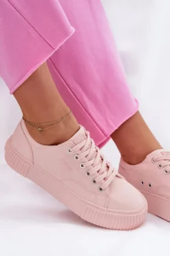 Materiałowe Trampki Damskie Big Star RR274404 Różowe