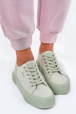 Materiałowe Trampki Damskie Big Star RR274408 Zielone