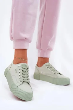 Materiałowe Trampki Damskie Big Star RR274408 Zielone