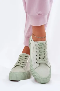 Materiałowe Trampki Damskie Big Star RR274408 Zielone