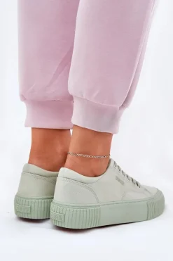 Materiałowe Trampki Damskie Big Star RR274408 Zielone