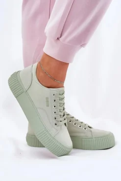 Materiałowe Trampki Damskie Big Star RR274408 Zielone