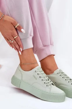 Materiałowe Trampki Damskie Big Star RR274408 Zielone