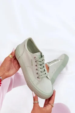 Materiałowe Trampki Damskie Big Star RR274408 Zielone