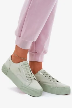 Materiałowe Trampki Damskie Big Star RR274408 Zielone