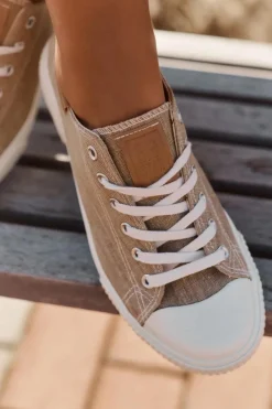 Materiałowe Trampki Damskie Big Star RR274795 Beżowe