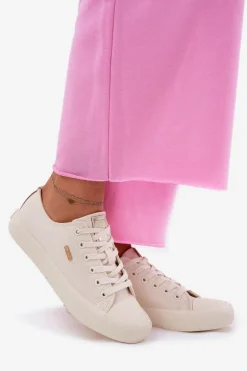 Materiałowe Trampki Damskie Big Star RR274768 Beżowe