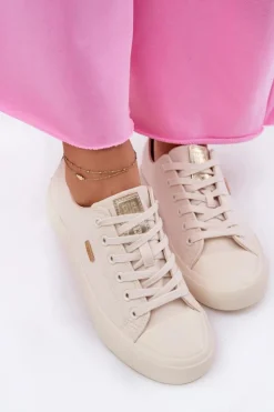 Materiałowe Trampki Damskie Big Star RR274768 Beżowe