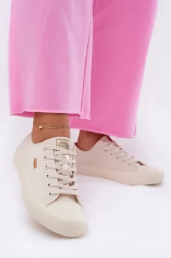 Materiałowe Trampki Damskie Big Star RR274768 Beżowe