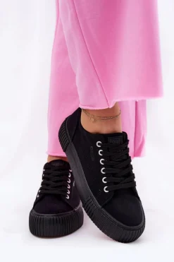 Materiałowe Trampki Damskie Big Star RR274403 Czarne