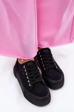 Materiałowe Trampki Damskie Big Star RR274403 Czarne