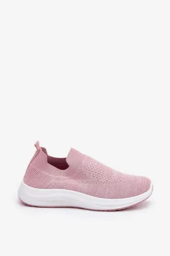 Materiałowe Wsuwane Buty Sportowe Damskie Różowe Astusa