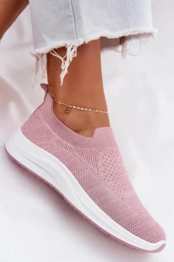 Materiałowe Wsuwane Buty Sportowe Damskie Różowe Astusa