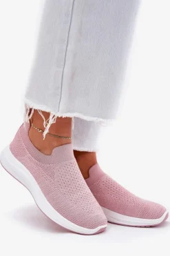 Materiałowe Wsuwane Buty Sportowe Damskie Różowe Astusa