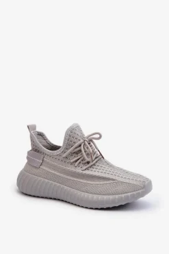 Materiałowe Wsuwane Buty Sportowe Damskie Szare Nelmarie
