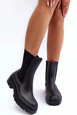 Matowe Kalosze Botki Big Star MM274695 Czarne