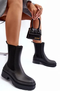 Matowe Kalosze Botki Big Star MM274695 Czarne