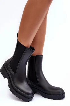 Matowe Kalosze Botki Big Star MM274695 Czarne