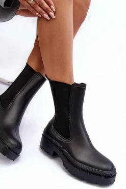 Matowe Kalosze Botki Big Star MM274695 Czarne