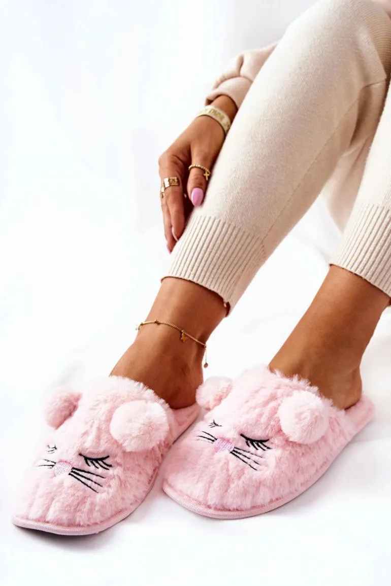 Miękkie Papcie Myszki Z Uszami Różowe Luise