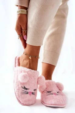 Miękkie Papcie Myszki Z Uszami Różowe Luise