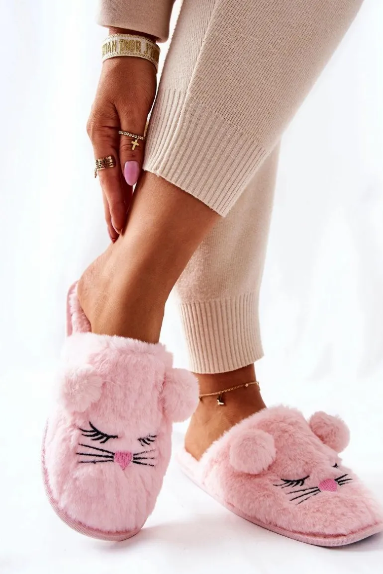 Miękkie Papcie Myszki Z Uszami Różowe Luise