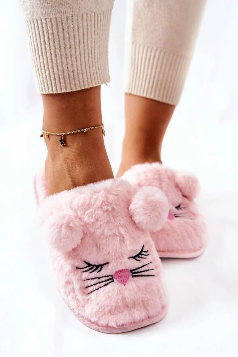 Miękkie Papcie Myszki Z Uszami Różowe Luise