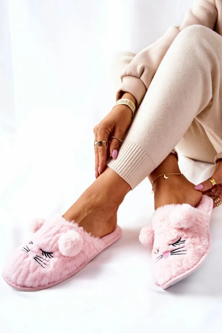 Miękkie Papcie Myszki Z Uszami Różowe Luise