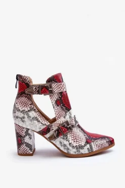 Modne Botki Na Słupku Z Wycięciami Wielobarwne Suelo