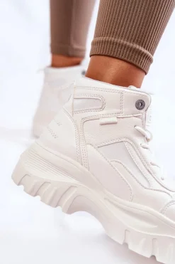 Modne Botki Trapery Memory Foam Big Star KK274369 Białe