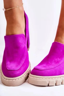 Modne Czółenka Na Platformie Lewski Shoes 3196 Fuksja
