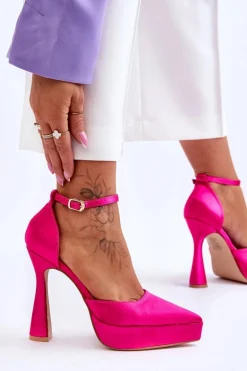 Modne Czółenka Na Szerszej Szpilce Fuksja Madness