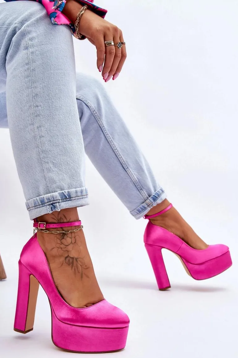 Modne Czółenka Na Wysokim Słupku Fuksja Hayden