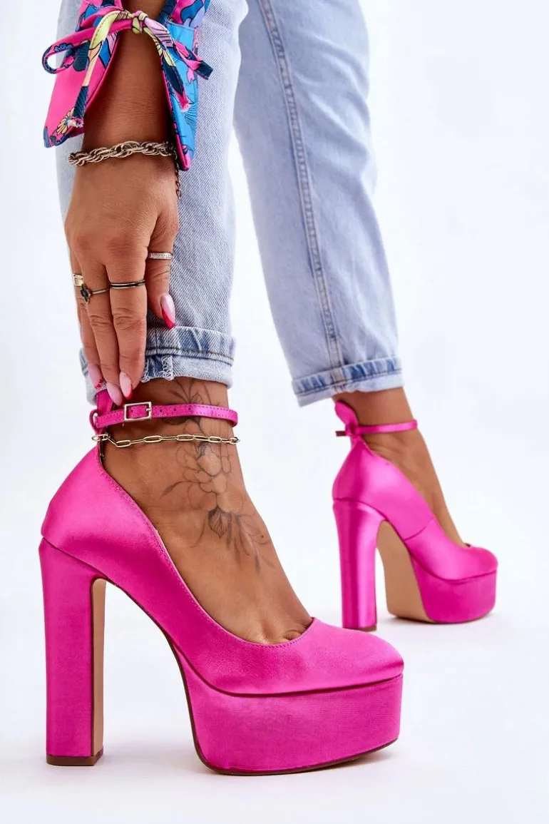 Modne Czółenka Na Wysokim Słupku Fuksja Hayden