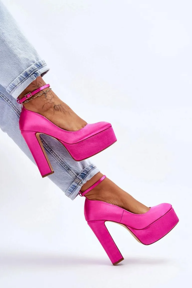 Modne Czółenka Na Wysokim Słupku Fuksja Hayden