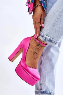 Modne Czółenka Na Wysokim Słupku Fuksja Hayden