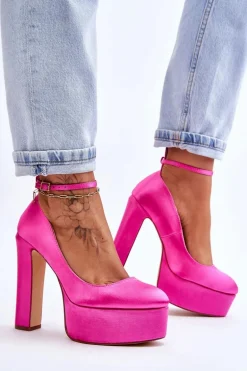 Modne Czółenka Na Wysokim Słupku Fuksja Hayden