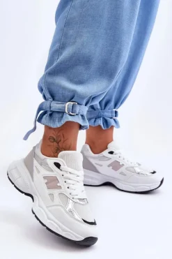 Modne Damskie Buty Sportowe Z Siateczką Białe Venice