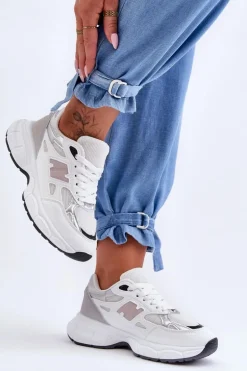 Modne Damskie Buty Sportowe Z Siateczką Białe Venice