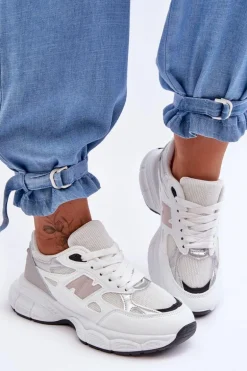 Modne Damskie Buty Sportowe Z Siateczką Białe Venice