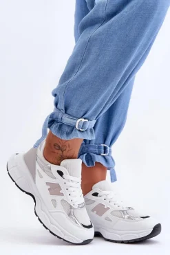 Modne Damskie Buty Sportowe Z Siateczką Białe Venice