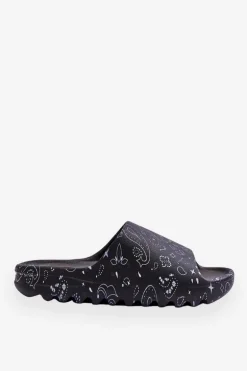 Modne Damskie Klapki Na Masywnej Platformie Czarne Lorette