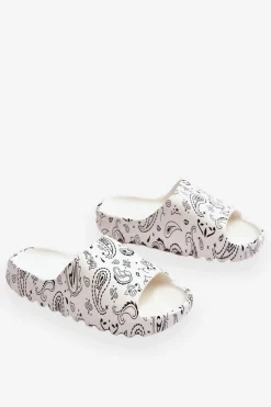 Modne Damskie Klapki Na Masywnej Platformie Białe Lorette