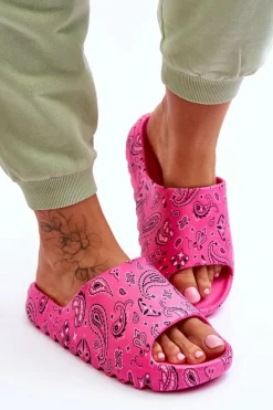 Modne Damskie Klapki Na Masywnej Platformie Fuksja Lorette