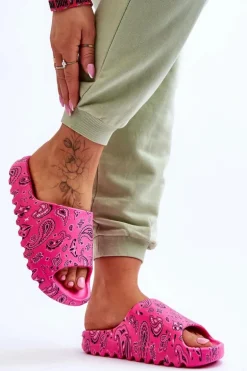 Modne Damskie Klapki Na Masywnej Platformie Fuksja Lorette