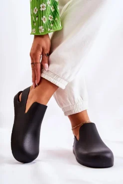 Modne Gumowe Chodaki Czarne Meriko