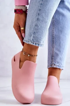 Modne Gumowe Chodaki Różowe Meriko